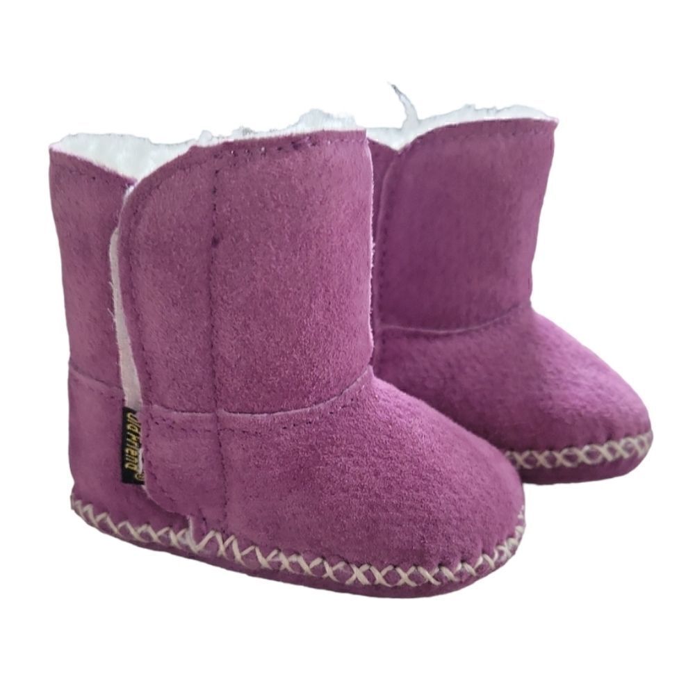 EC OLD FRIEND FOOTWEAR BABY GIRLS' SLIPPER BOOTS IN PURPLE "BABY SIZE"
